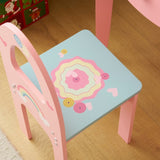 Kids Vanity Table and Chair Set with 7pcs Pretend Play Makeup Toys, Girls Vanity with Mirror & 78723628