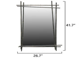 Metal BambooInspired Wall Mirror, Rectangular Decor Mirror 26.7741.73 Inch for Home Decor W2295P582569