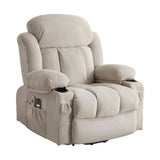 Power Lift Recliner Chair with Heat and Massage Electric Fabric Recliner Chair for Elderly with Side W1807P298601