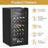 Dual Zone Wine and Beverage Refridgerator, 28 Bottle Wine Fridge with Independent Temperature 97057086