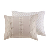 3 Piece Cotton Jacquard Comforter Set Blush Full/Queen B03596418