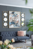 3 Mirror Piece Wall Mirror in Gold Rectangular Frame, Home Wall Decor for Bedroom Living Room, W2078124320
