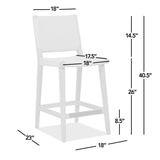Pierre 26" Farmhouse Saddle Kitchen Island Counter Stool with Back, Sunkissed Beige Leather & B2719P238396