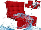 Outdoor High-Back Chair Cushions, One-Piece Hinged and Back Design, Fade-Resistant & Waterproof 66156471