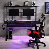 Black Gaming Desk with LED Light B062P209418
