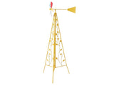 6.2ft Yellow 5-Blade Iron Windmill with Tripod Stand 75355345