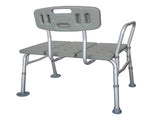 Medical Bathroom Safety Shower Tub Aluminium Alloy Bath Chair Transfer Bench with Back & Handle Gray 23066478