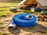 2 Inch by 50 ft Pool Drain Hose, Durable PVC Material with Camlock C & E Connectors and Clamps, Blue 61725106