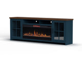 97 inch Fireplace TV Stand Console for TVs up to 100 inches, Minimal Assembly, Blue Denim and B108P160235