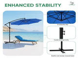 Outdoor Patio Umbrella, 10ft Offset Hanging Patio Umbrella with Aluminum Stand, 8 Ribs, UV 25483134