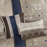 Cal King 7 Piece Jacquard Comforter Set with Throw Pillows B03596995