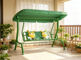 Dark Green Kids Outdoor Swing Chair, Adjustable Canopy Safety Belt, Multi-Scene for Patio Garden 03162602