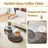 Modern Walnut Grain Double Layer Coffee Table - Versatile Design, Multiple Colors Available.Density 47578447