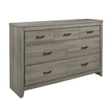Dark Gray Finish Transitional Look 1pc Dresser of 7 Drawers Industrial Rustic Modern Style Bedroom B011101877