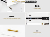 White particleboard and iron pipe, 97*35*78cm, 2 drawers and 1 door, computer desk, suitable for 09186500