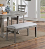 ZNTS Gray Color Dining Bench Padded Seat 1pc Bench Kitchen Dining Room Wire-Brushed Finish B011P246318