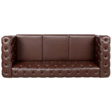 84.06Inch Width Traditional Square Arm removable cushion 3 seater Sofa W68041370