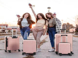 Non-TSA customs lock four-in-one PP trolley suitcase, 16in, 20in, 24in, 28in, PP material, rose gold 32533903