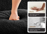 Soft Teddy Fabric Boneless Sofa,No Assembly Required Streamlined Design,Anti-Slip Design 32D High W714P357234
