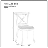 Wooden X Back Dining Chairs Set of 2, Modern Fabric Upholstered Kitchen Side 2PC Chairs, Cross Back W2582P188311