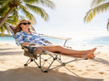 Outdoor Reclining Camping Lounge Chair 95&deg-160&deg Adjustable Angle Carbon Steel Frame Heavy Duty 19968729