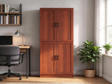 Freestanding 4-Door Kitchen Pantry Cabinet, Large Storage with Adjustable Shelves & Doors 70129532