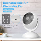 Air Circulator Desk Fan Portable Desktop Rechargeable Oscillating Fan with 4 Speeds 360 Degree Tilt 57460143
