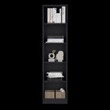 Home Xs Bookcase with 5-Tier Shelves and Slim Design -Black -Office B200137819