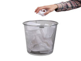 Mesh Trash Can, 16.65L , Waste Paper Basket, Round, Office, Metal, Silver 47621532