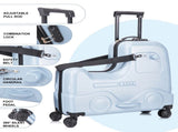 22 Inch Ride-on Suitcase for Kids & Teens, Toddler Travel Luggage with Seat, Spinner Wheels, Safety 00104329