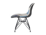 Patchwork Accent Chair Bohemian Style Fabric Chair with Chromed Legs Geometric Pattern Chair, 18"D N772P293303P