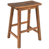 TOPMAX Farmhouse Rustic 2-piece Counter Height Wood Kitchen Dining Stools for Small Places, Walnut WF285473AAD