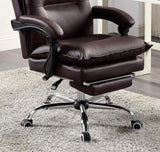 ZNTS Contemporary Office Chair Upholstered 1pc Comfort Adjustable Chair Relax Office Chair Work Brown B011P214982