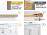 48" White Bathroom Vanity , Abundant Storage Cabinet -4 Soft close doors and 4 drawers W3133P389806