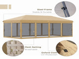 Pop Up Canopy Party Tent with Netting 10' x 20' Beige -AS 66157208