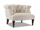 Katherine Tufted Accent Chair, Sky Neutral Beige Polyester B2719P238177