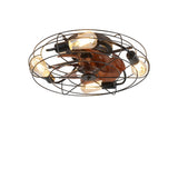 ZNTS Caged Ceiling Fan With Light, 20'' farmhouse Low Profile Ceiling fan Lights With Remote Control, W1340103792