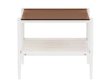 Set of 2 Rectangle End Table, Tempered Glass Tabletop with MDF layer, Modern Table for Living Room , W241P184254