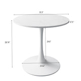 ZNTS 32"Modern Round Dining Table with Printed White Marble Table Top,Metal Base Dining Table, End Table W75764013