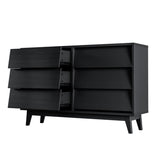 6 Drawer Double Dresser Features Vintage-style and Bevel Design W578P170159