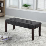 Linon Tufted Bench, Fabric, Gray T2574P164589