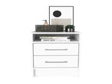 Nightstand 20"H, Two Drawers, Superior Top, Metal Handles, White B097133065