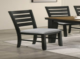 Contemporary Dining Chairs Set of 2 Wheat Charcoal Finish Solid Wood Fabric Cushion Side Chairs B011134741