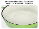 5QT Round Enameled Cast Iron Pot with Stainless Steel Handle Green Gradient 09898673