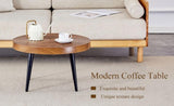 Natural Wood Grain Texture Round Coffee Table - Diameter 23.6 Inches.Exquisite Suction Molding W2920P226078