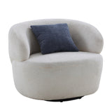 Swivel Barrel Living Room, Single for Small Space Comfy Round Sofa Boucle Accent W876P199947
