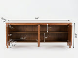 59" Rustic Sideboard Buffet Cabinet Credenza with 4 Doors & 2 Shelves,Farmhouse Wood Accent Storage W2263P531251