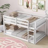 Solid Wooden, Solid Rubber Wooden Twin over Twin Loft Bed with Ladder, with Bed Platform of W504P191666