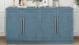 TREXM Sideboard with 4 Doors Large Storage Space Buffet Cabinet with Adjustable Shelves and Silver N715P192557M