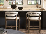 Artemis 26" Mixed Material Upholstered Counter Stool, Warm White Chenille B2719P280172